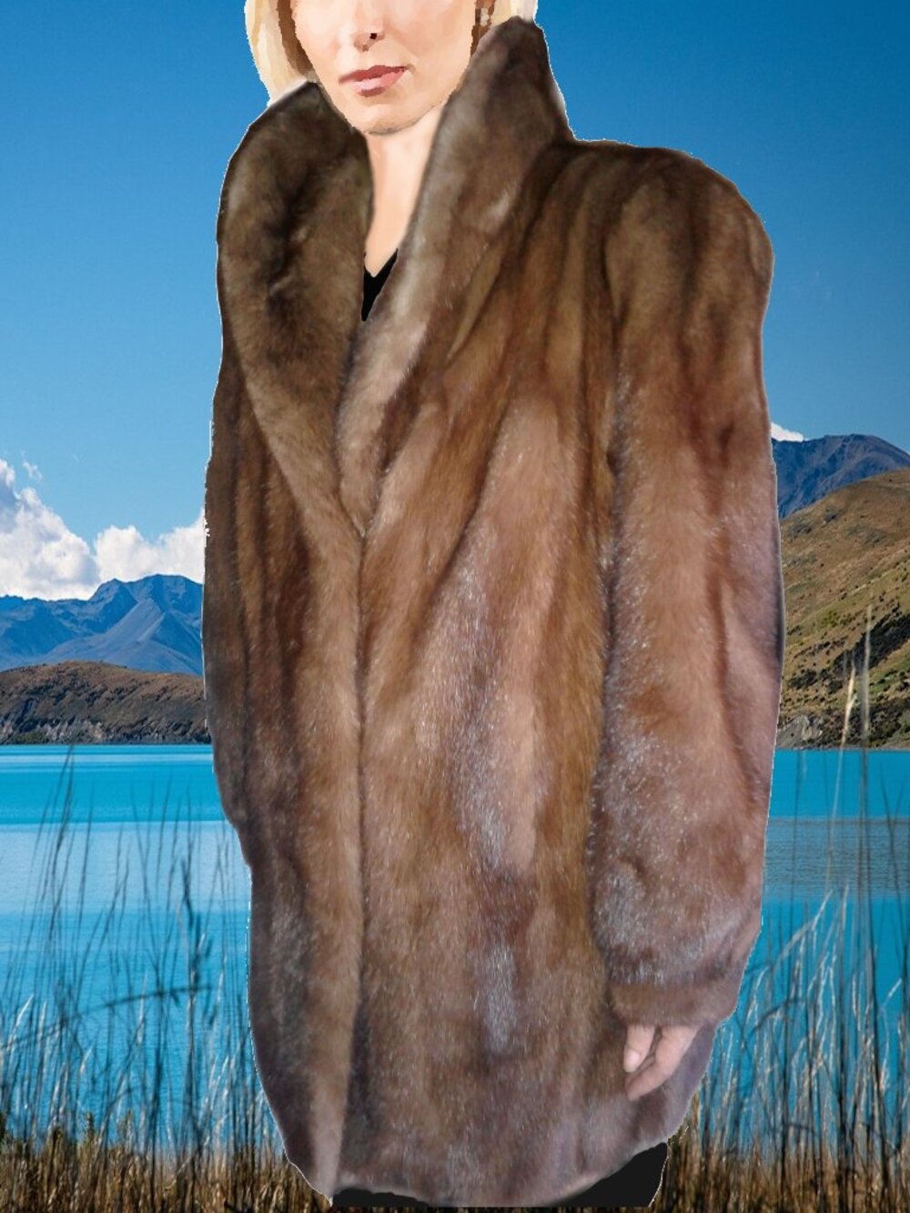 Pappas Genuine Mink Fur Coat